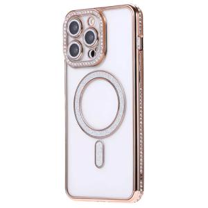 Premium Clear BLING BLING Magsafe Design Case for Apple iPhone 17 Pro Max - Gold